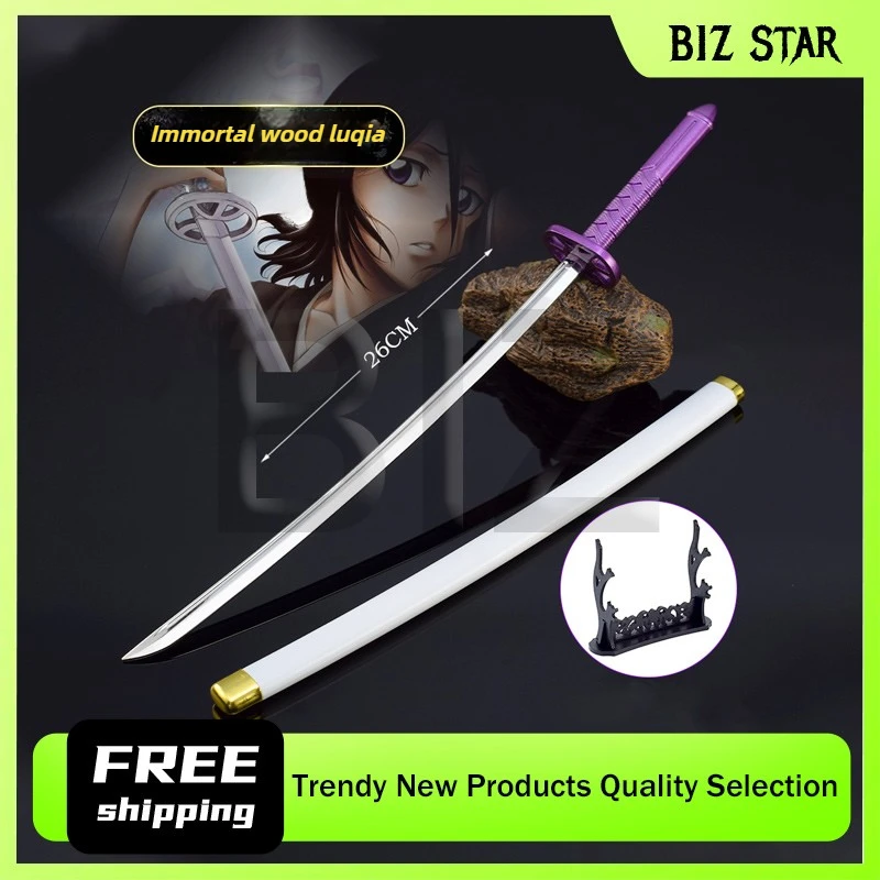 26 cm/10,23 pouces Shinigami Kuchiki Rukia manches enneigées Zanpakuto Anime périphériques japonais Katanas épée arme modèle cadeaux pour les garçons