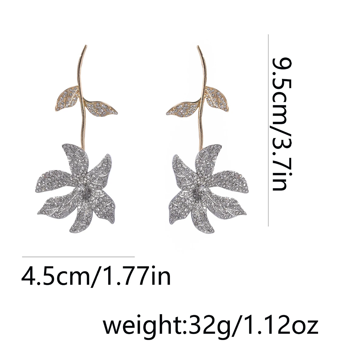 ZAA Elegant Jewelry Woman 2025 Trend Earrings Luxury Rhinestone Flower Shape Charm Ear Accessories Fashion Party Holiday Gifts