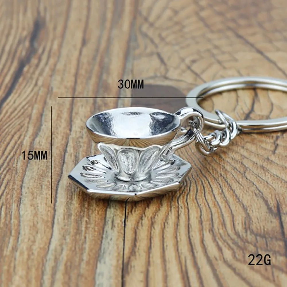 Metalowy brelok 3D w kształcie kubka do kawy, mini uroczy breloczek z uchwytem do kawy, kreatywny brelok do kawy Moka, miniaturowe zawieszki