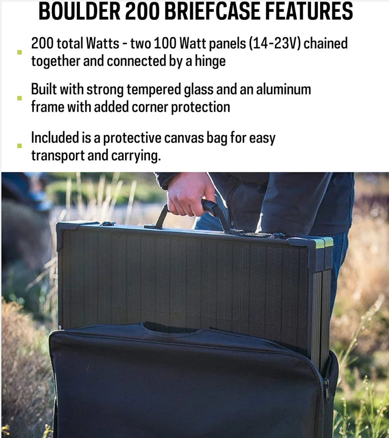 200 watt briefcase monocrystalline overlapping solar panel for roof or ground