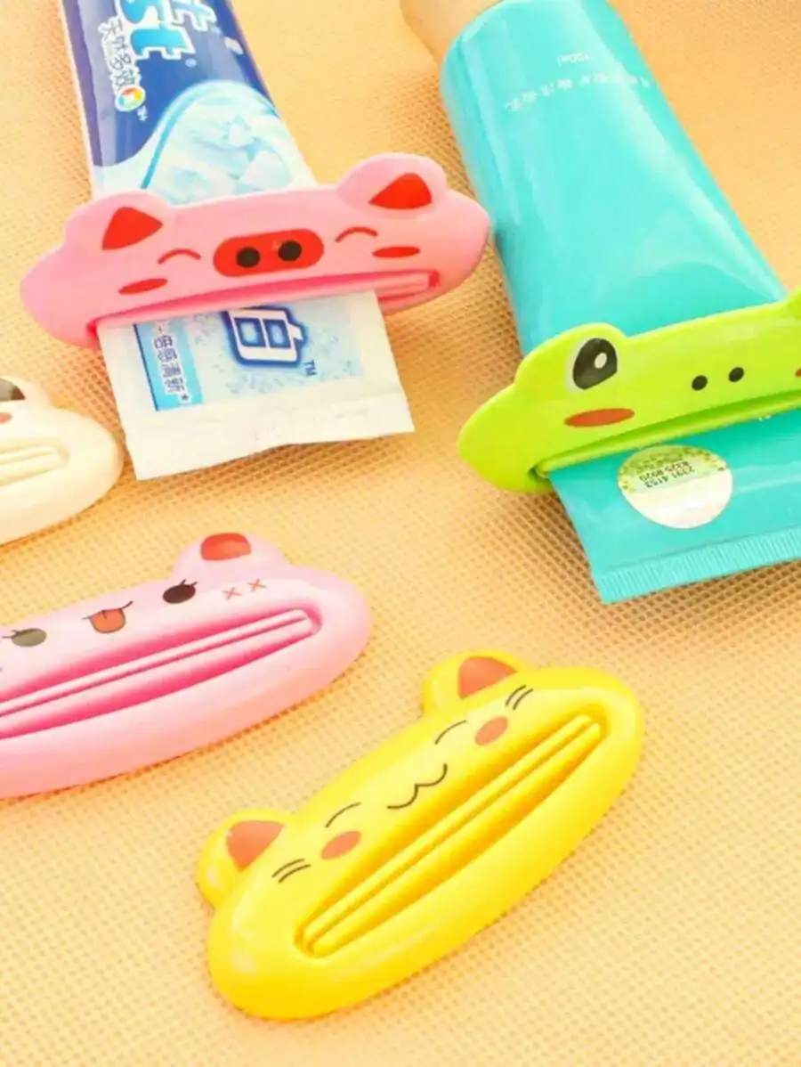 1pc Wall-mounted Toothpaste Dispenser, Automatic Toothpaste Squeezer with Dustproof Cover, Bathroom Accessories Set - Detail 1