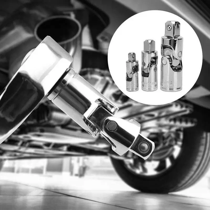 1/3Pcs Socket Universal Joint Adapter 90 Degree Swivel Wrench Connector Spare Parts For Auto Repair DIY Mechanical Work
