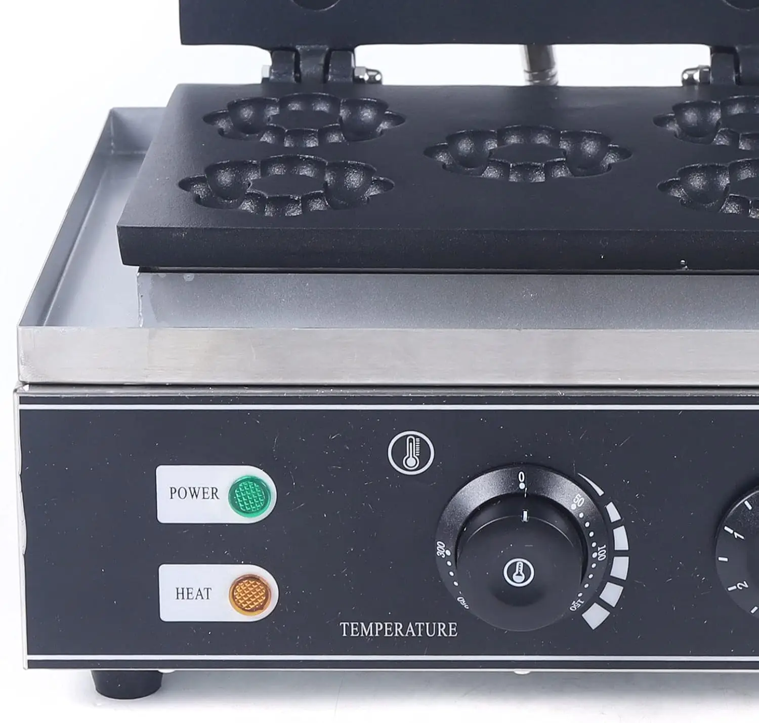 1500 واط آلة دونات التجارية 5 ثقوب زهرة البرقوق الهراء الحديد الهراء صانع على الوجهين الكهربائية صانعة حلوى الدونات آلة غير Sti