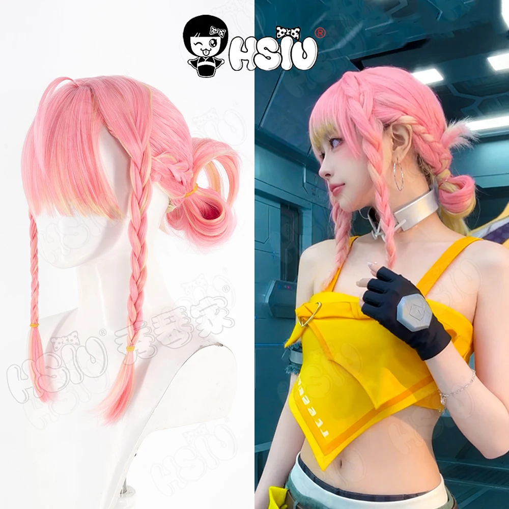 

Mercy Cosplay Wig HSIU 50CM Pink yellow short hair Synthetic Wig+Wig cap Game Overwatch Angela Ziegler Cosplay Wig