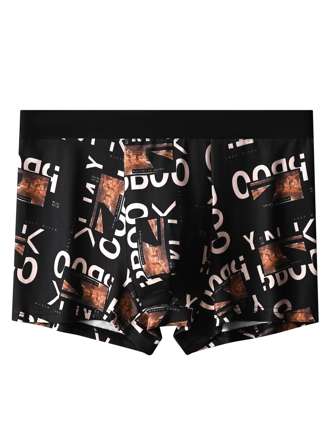 4-Pack Men's Classic Letter Print Boxer Shorts Trendy Fashionable Soft High-Quality Health-conscious Men's Underwear