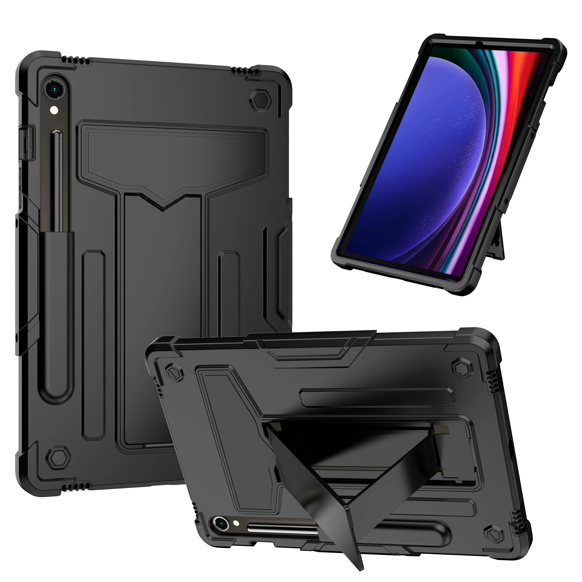 

Case for Samsung Galaxy Tab S10 S10FE 11inch 2025 Tab S9 S9FE 2023 Heavy Duty Shockproof Protective Tablet Cover with Kickstand