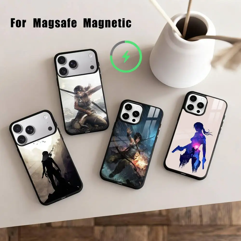 

HOT T-Tomb Raider L-Lara Croft Phone Case For iPhone 17,16,15,14,13,12,Plus,Pro,Max for Magsafe Magnetic Wireless Charging