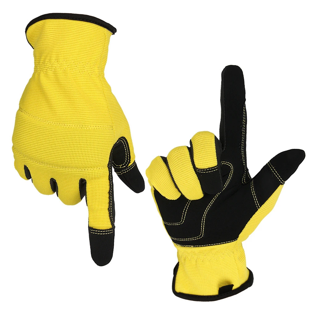 

1Pair Gardening Gloves Durable Protective Cover for Industrial Labor Gardening Beekeeping Anti Fingerprint Safety Gloves Yellow