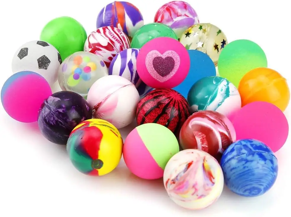 

24 Pack Mixed Color Bouncy Balls for Kids, Party Favors, Classroom Prizes and Pet Toys