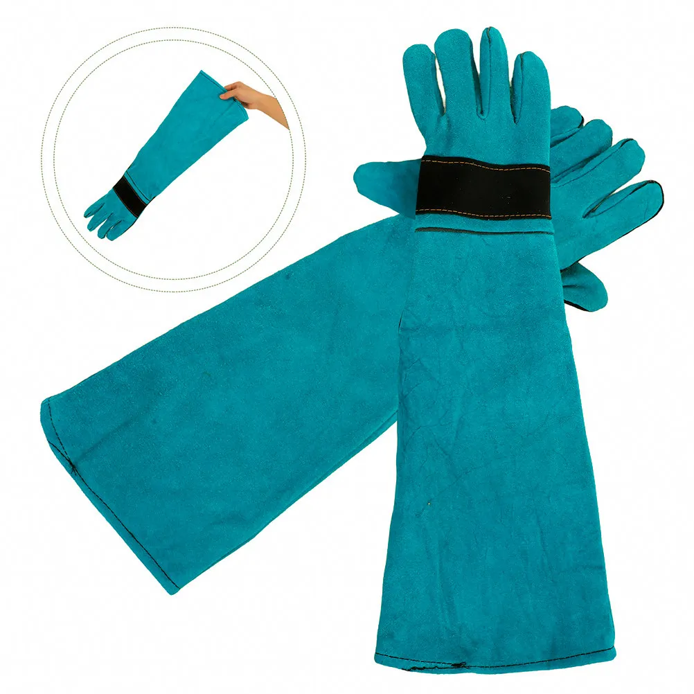 1pair-dog-cat-bite-resistant-gloves-fake-long-sleeve-protective-pet-handling-feeding-grooming-welding-gloves-blue