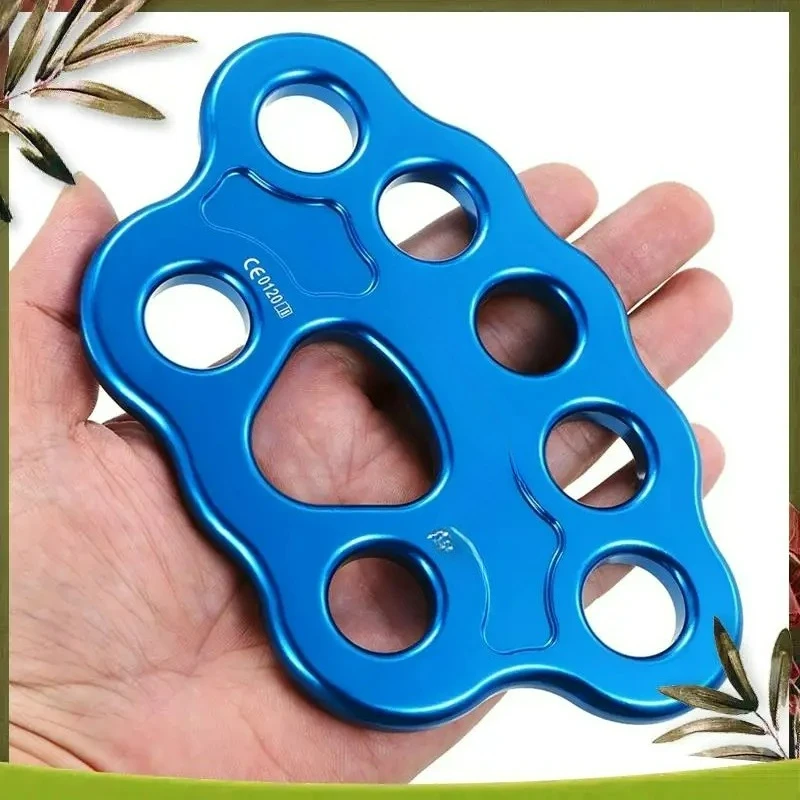 

Customization 1 PCS 8 Holes Outdoor Paw Rigging Plate 45KN Rock Climbing Mountaineering Anchor Point Connector