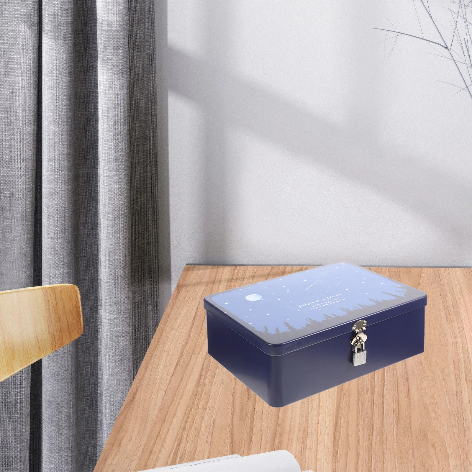 Boîte en fer blanc pour documents importants, rangement de bijoux, petit conteneur à bonbons, étui en fer blanc avec couvercle scellé, durable