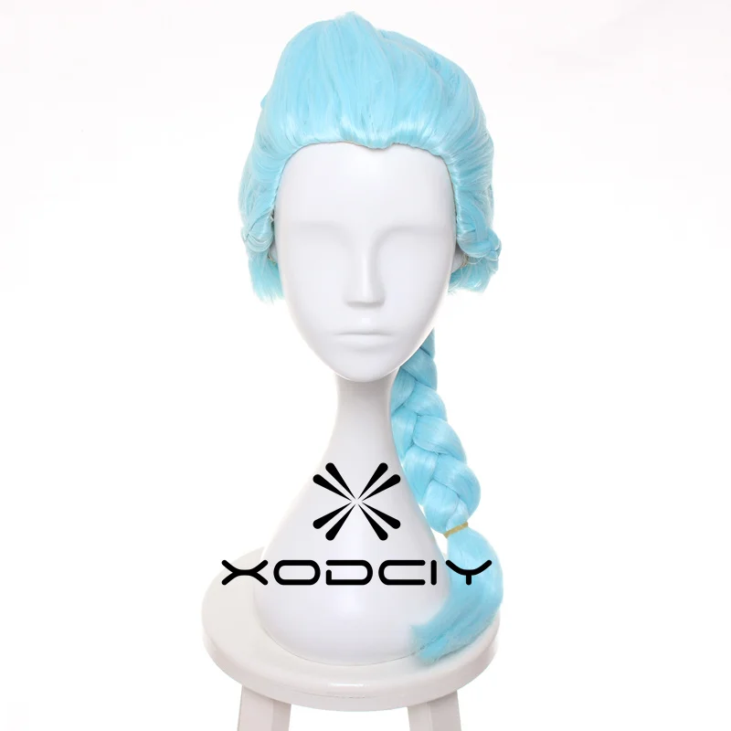 

Nona Wigs Game Blue Braids Long Styled Synthetic Hair Cosplay Wigs Heat Resistance
