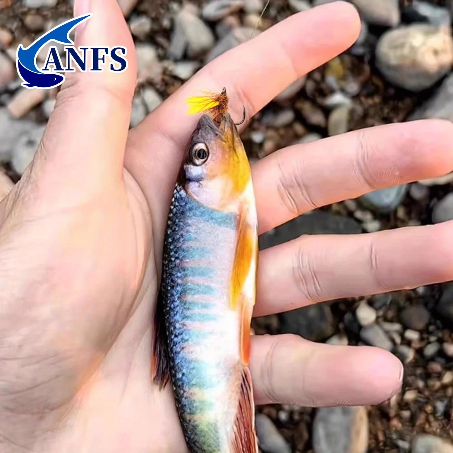 ANFS ANzuelos con mosca para trucha seca mayfly ala amarilla cola espuma - imagen 5
