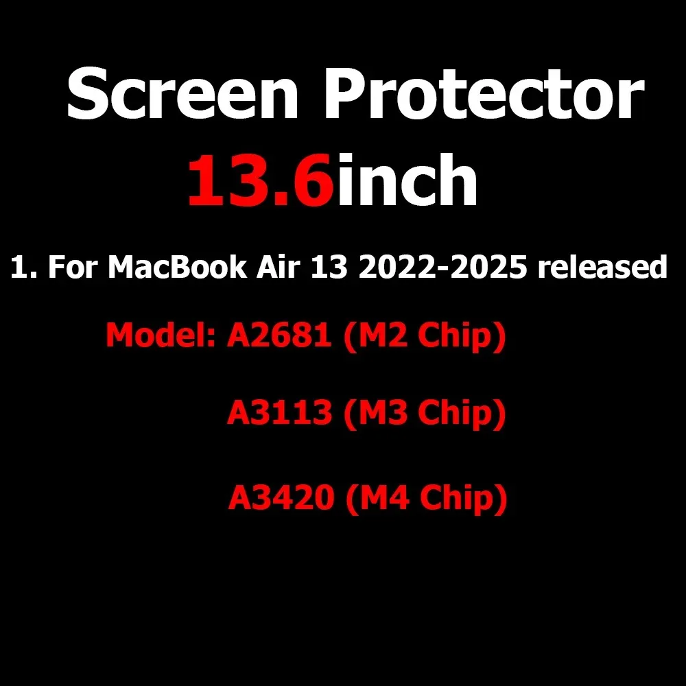 واقي شاشة لجهاز ماك بوك اير 13 مقاس 13.6 بوصة موديل إصدار A2681 A3113 A3420 M2 M3 M4 رقاقة زجاج مقسى شفاف