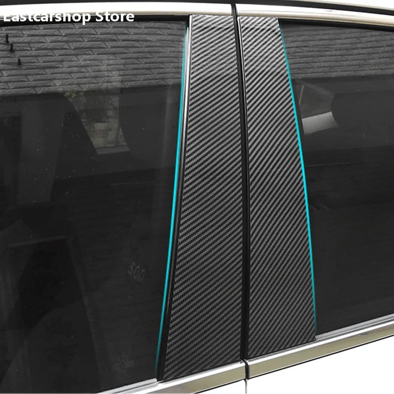 

For Hyundai Sonata DN8 2020 2021 2022 Car Middle Column PC Window Trims B C Pillar Black Carbon Fiber Strip Sticker Accessories