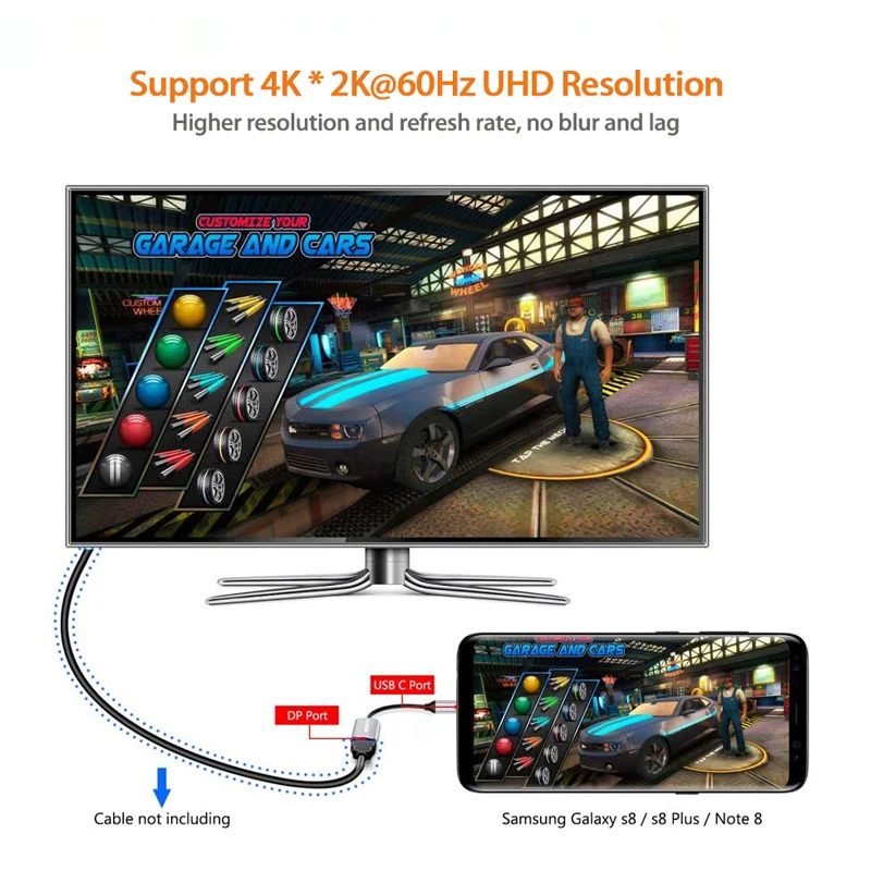 USBタイプCからDisplayPort4k @ 60hz 1080p,外部ビデオ,macbook 2017 Galaxy s9 huawei p20