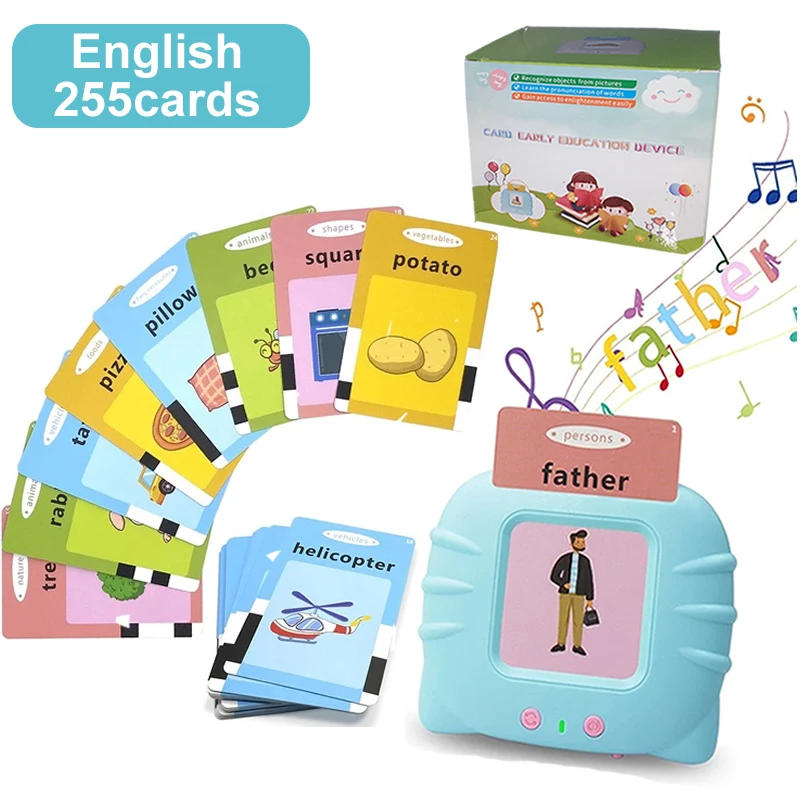Lernspielzeug für Sprache und Lesekompetenz, sprechende Lernkarten, Kinderspiele, Hörbuch, Geschenk, russisches Alphabet, Spanisch, Französisch