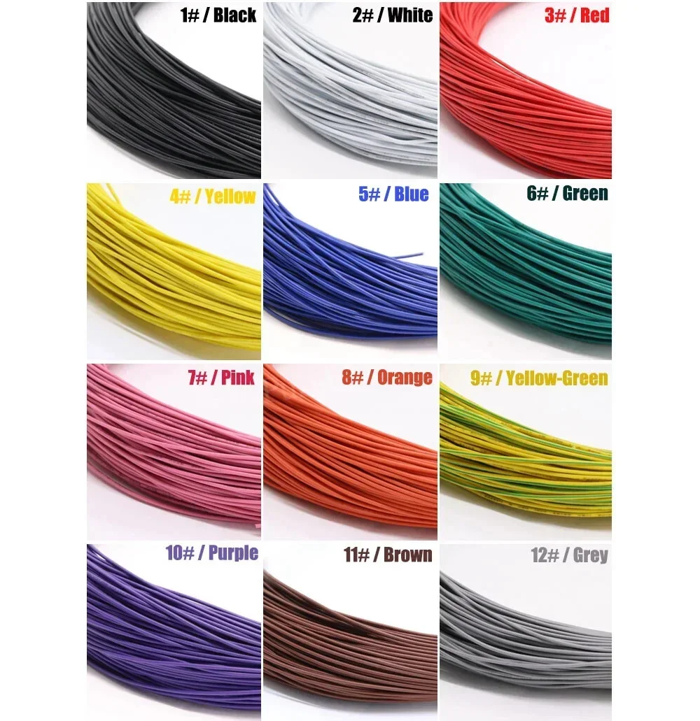 1~10Meter UL1007 PVC Flexible Electronic Wire16/18/20/22/24/26/28/30AWG Insulation Solid Tinned Plating Line Stranded Cable Line