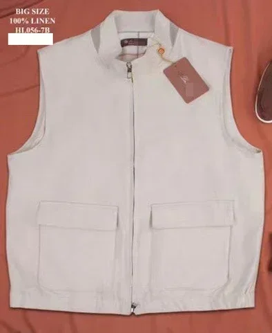 BILLIONAIRE BLKA CPTG Vest linen big size 60-66 Thin men 2024 spring summer New Casual Business zipper high quality Coat