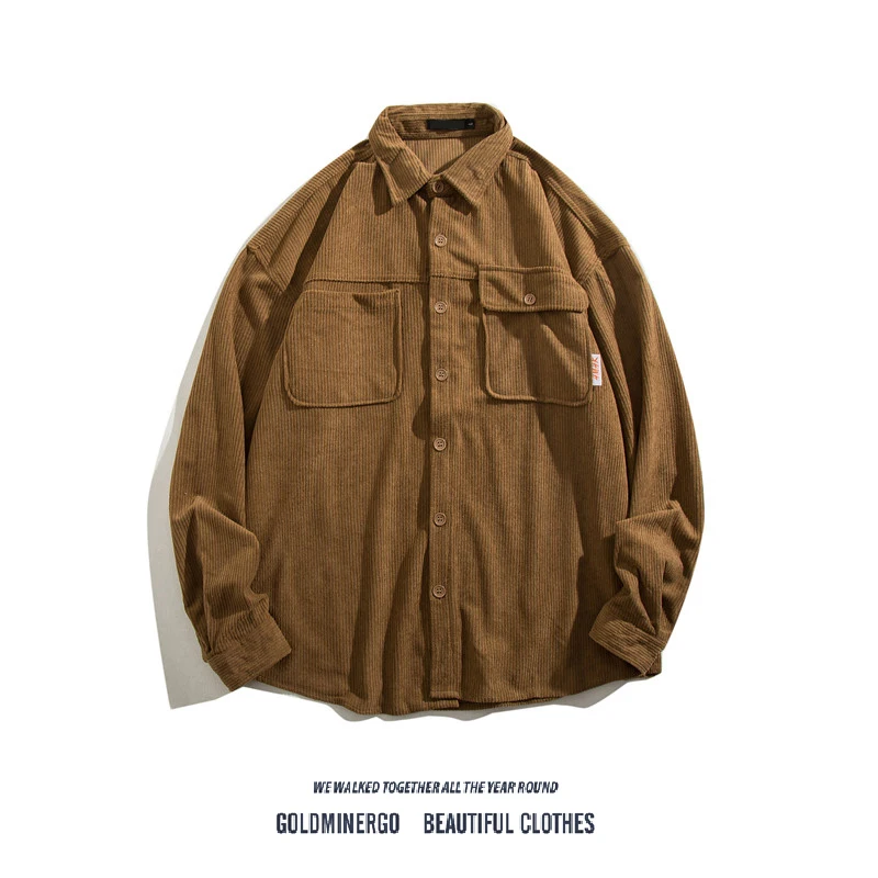 

Мужская вельветовая куртка в стиле ретро, свободного кроя, повседневная, уличная, рабочая, из полиэфирного волокна