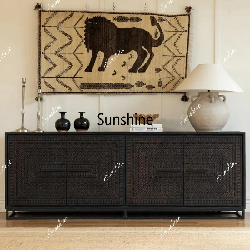 

Nordic solid wood side cabinet storage cabinet