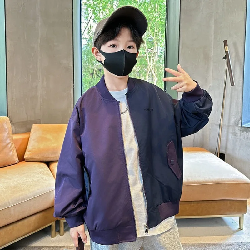 

2025 New Boys Baseball Jacket Stylish Sportswear Jacket for Big Kids Autumn Wear Warm Comfortable