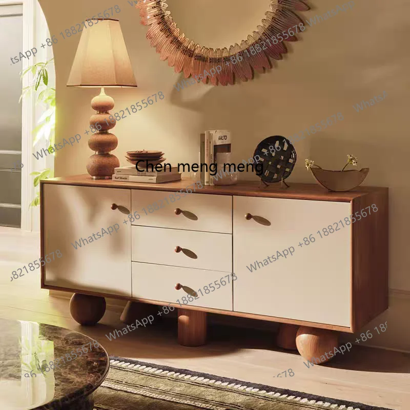 

Solid wood dining side cabinet, multi-functional decorative storage, storage, entrance entrance, side cabinet