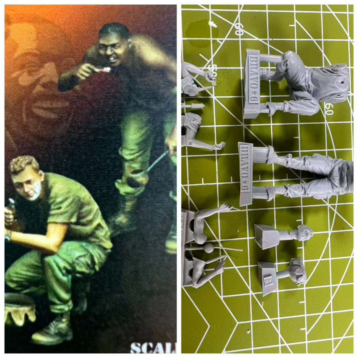 

1: 35 Die-casting Resin Model, American Soldier Morning Wash Scene Model, Toy Unpainted