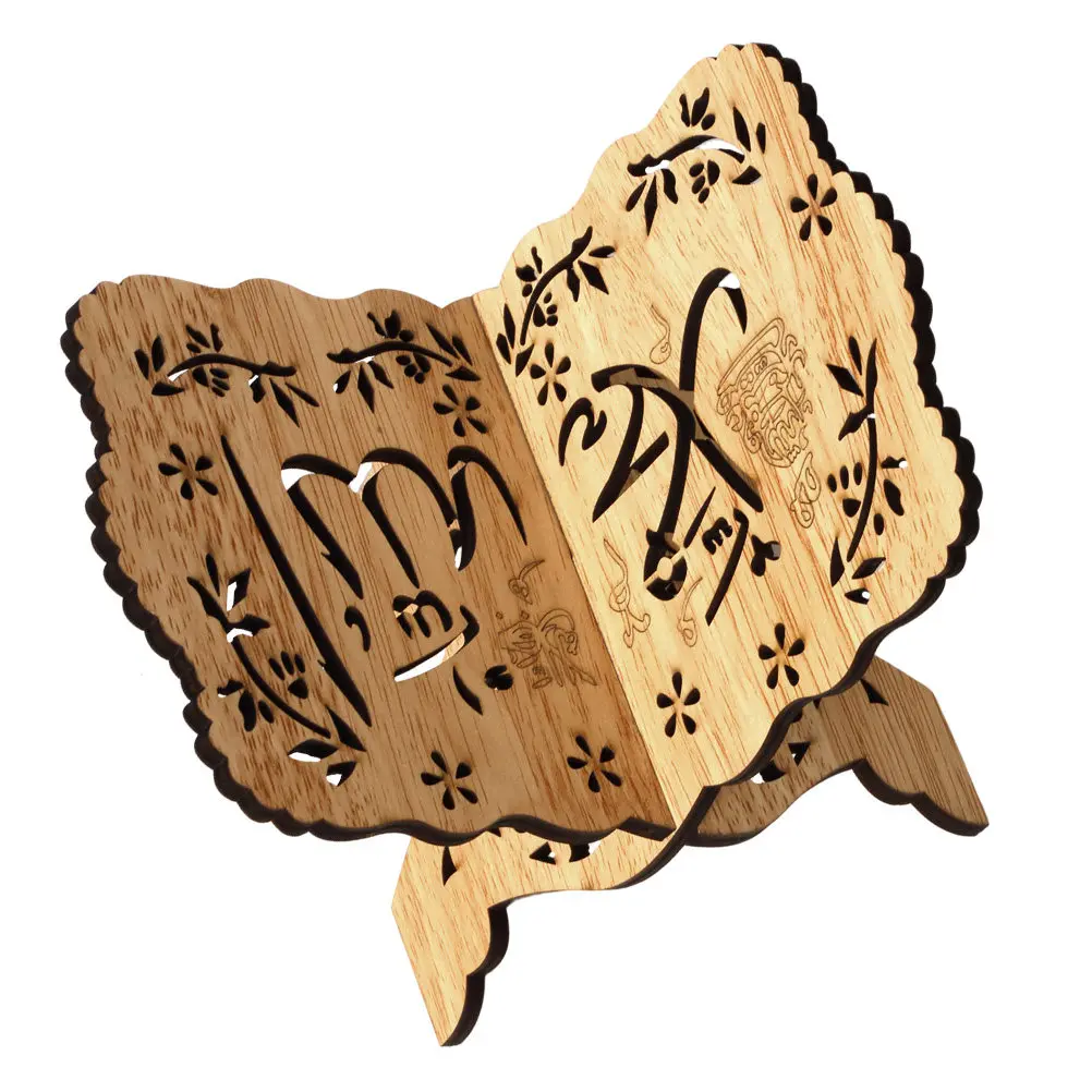 1Pcs Wood Bible Bookshelf Strong Decorative Book Stand for Chanting Reading Menu Holder Creative Wooden Storage Rack