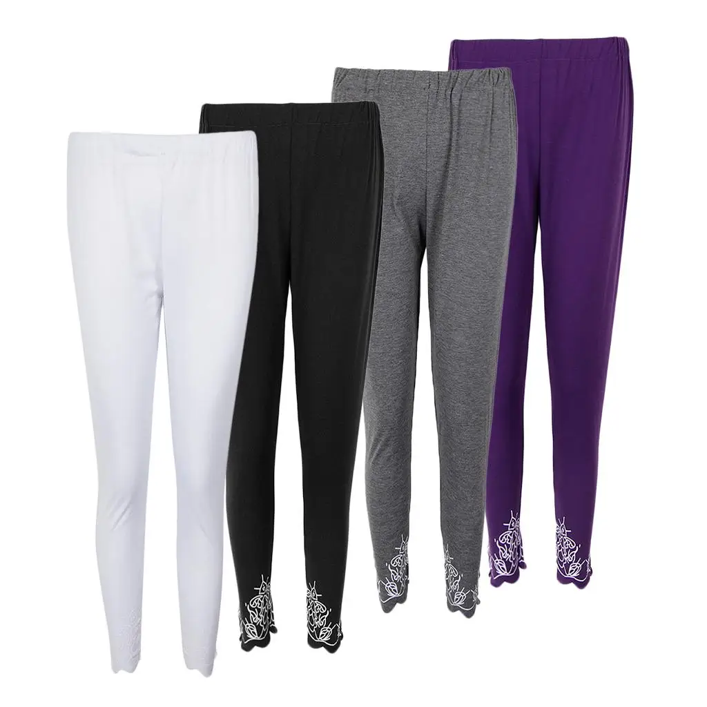 Womens Thin Leggings Stretchy Sports Pants Casual Trousers