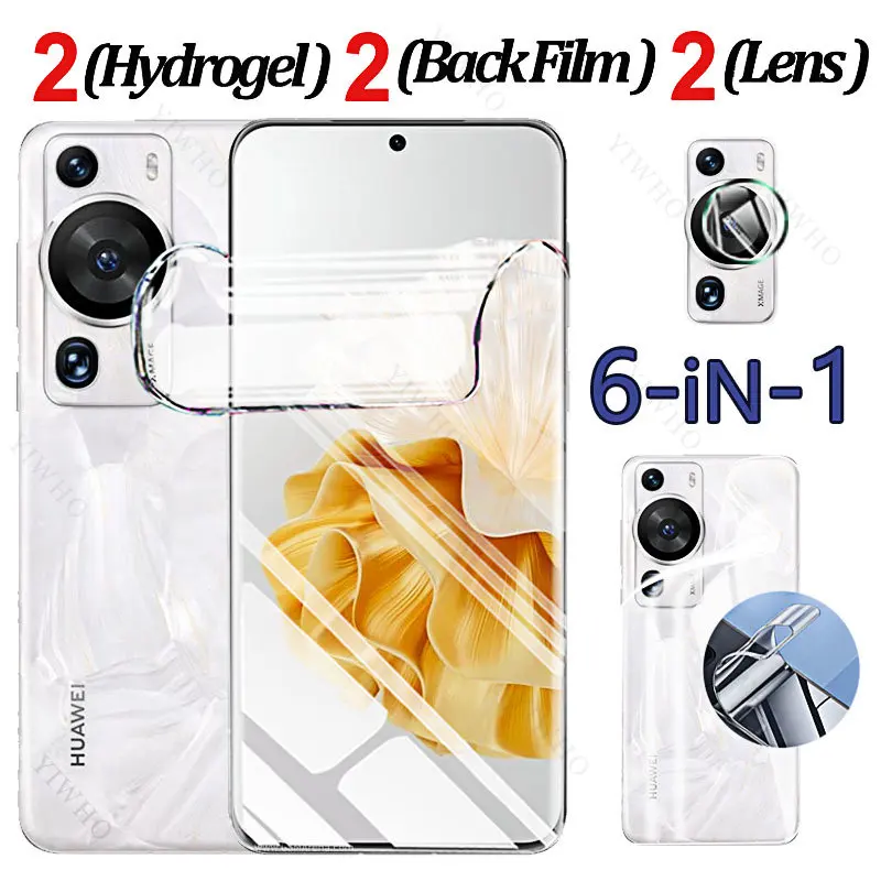 Case Hydrogel Film for Huawei P40 P60 P50 Pro Plus Art Back Water Gel Screen Protectors for Huawei P 60 50 40 40pro+ Camera Lens