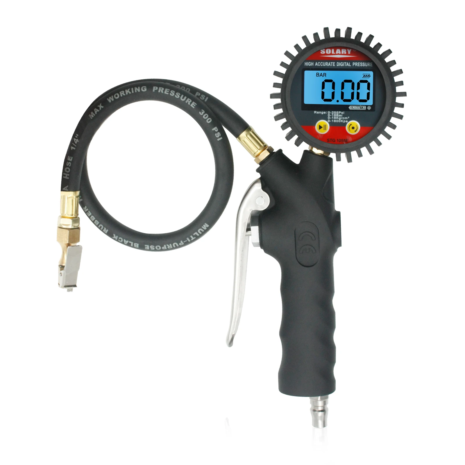 Digital Air Tire Inflator Gauge 0.1psi Resolution And  Light Pressure Gauge