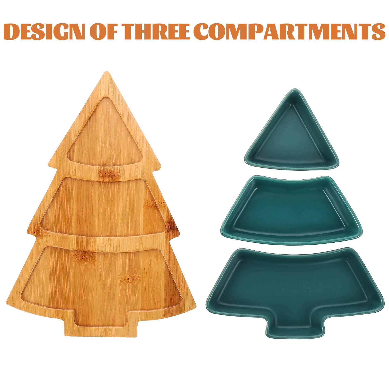 

Snacks Tray Bamboo Christmas Tree Food Server Trays Serving Holiday Platters Xmas Small Candy Dish
