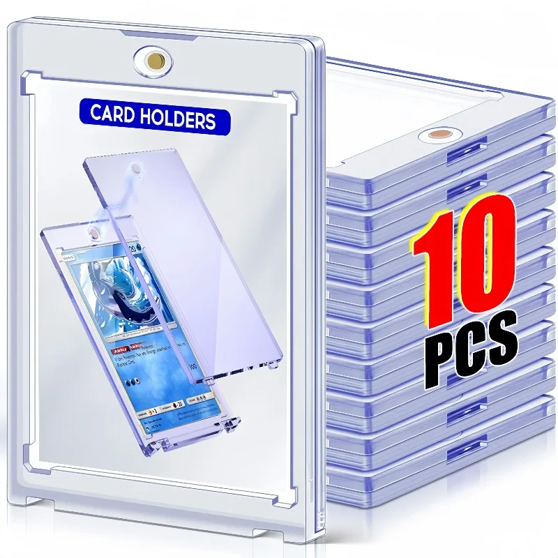 35pt suporte magnético photocard kpop ídolo protetor de cartão de foto uv caso de exibição cartão de negociação anime jogo estrela cartão um toque titular