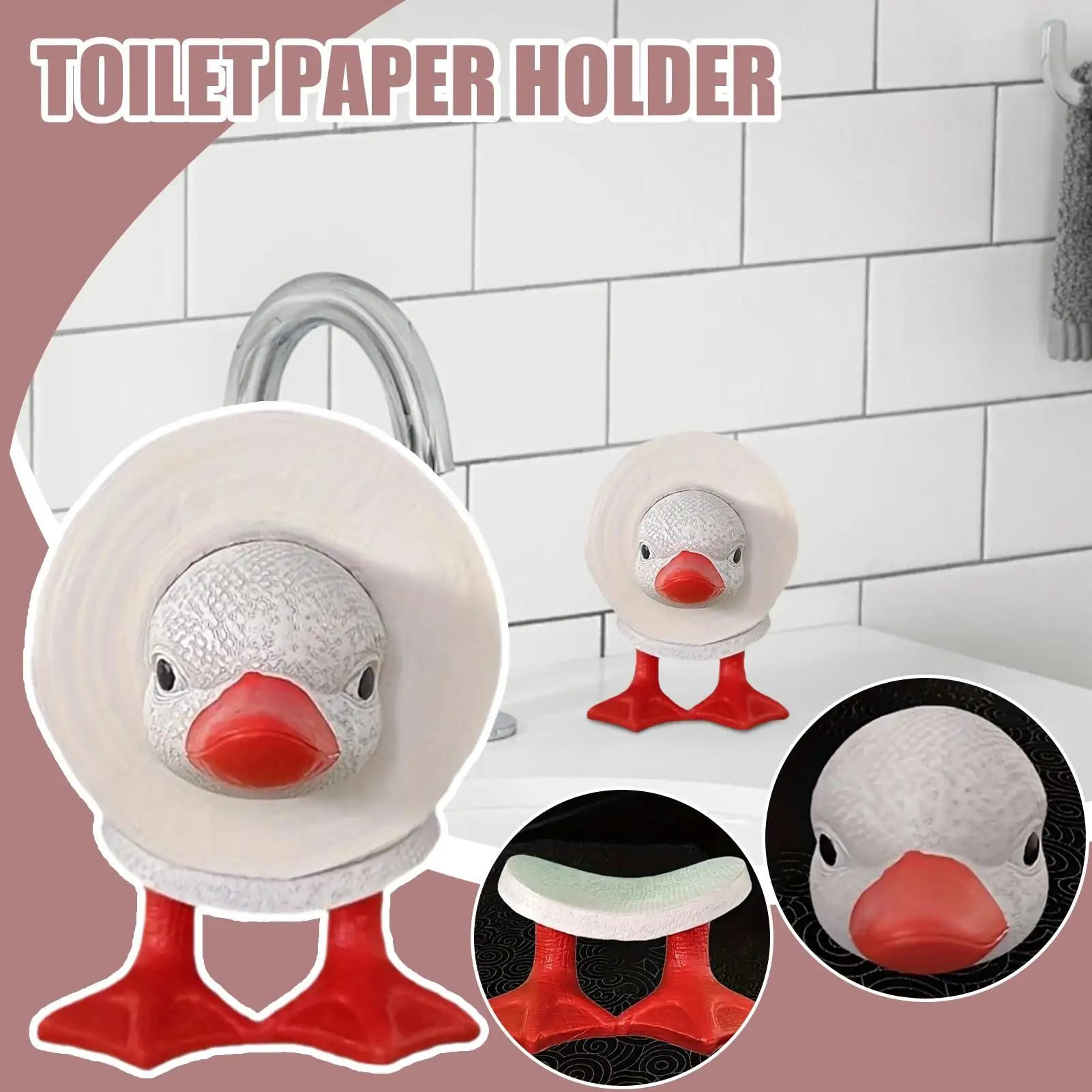 

Забавный держатель для рулона туалетной бумаги, утка, держатель для хранения рулона туалетной бумаги, самостоящаяся вешалка для салфеток в ванной комнате, эстетический аксессуар для