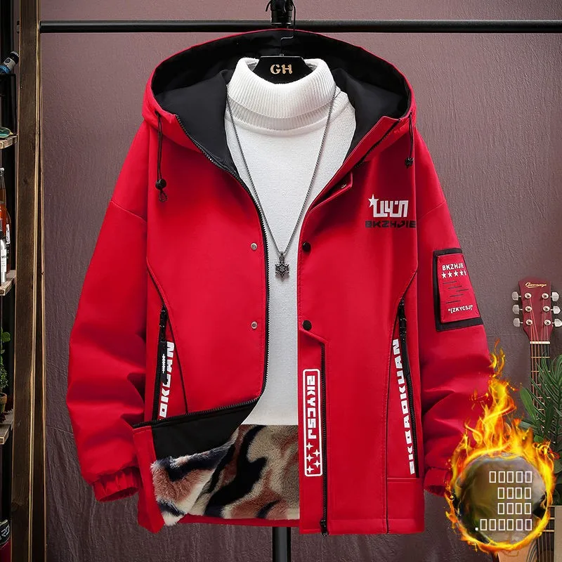 

Зимняя куртка Thiened Fce для мужчин с капюшоном, теплая, дышащая, приталенная, повседневная, для мужчин среднего возраста