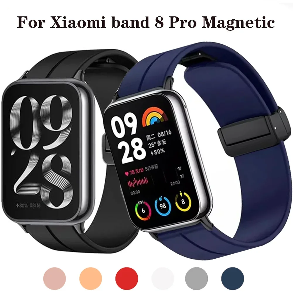 

Silicone Strap For Xiaomi band 8 Pro Magnetic Watchband for Redmi Watch 4 Replacement Correa Bracelt Sport Strap Accessories