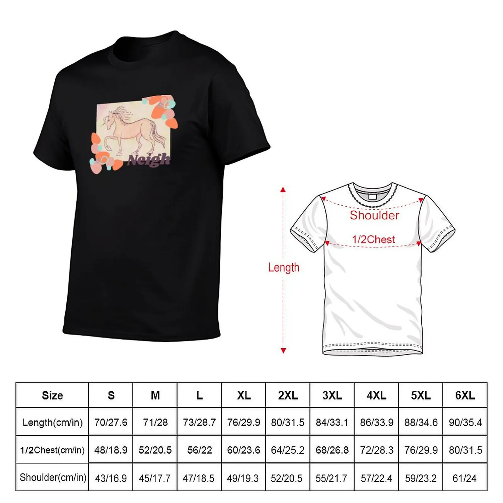 Neigh T-Shirt Retro Style Print Casual Top