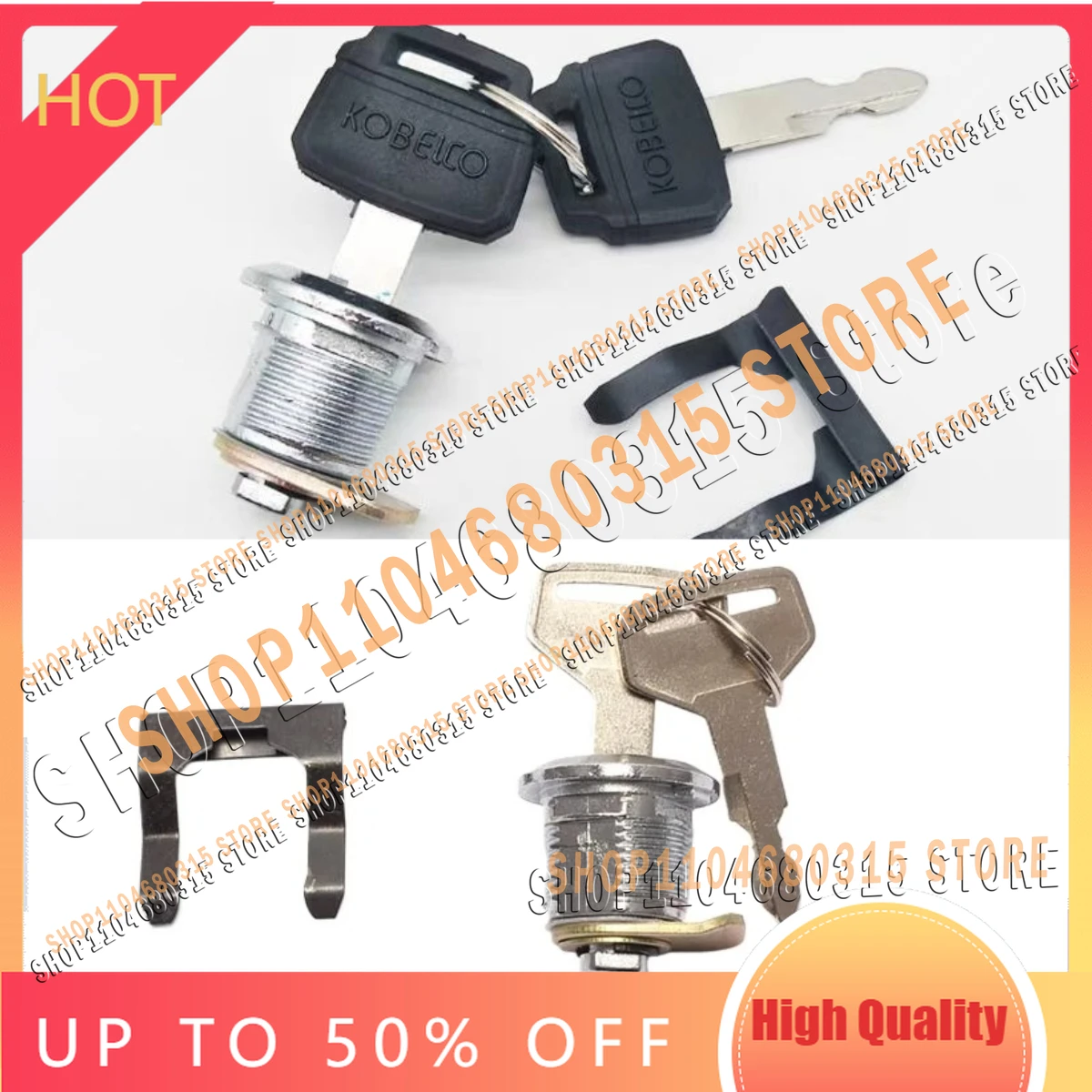 High Quality Heavy-Duty Lock Cylinder for Excavator - Side Door & Large Pump Door Lock Parts