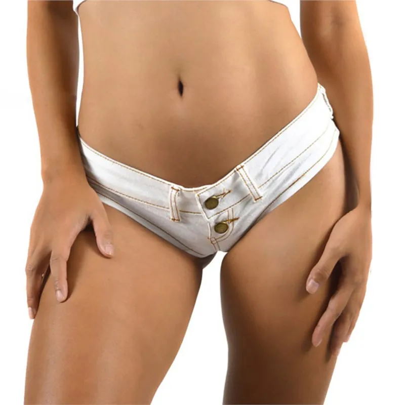 Women Beach Denim Thong Shorts Young Girls Sexy Nightclub Mini Short Jeans Ladies Disco Pole Dance Hotpants Micro Mini Shorts