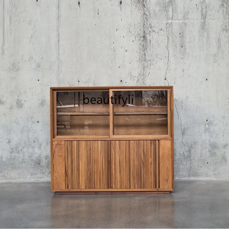 M178 32 Solid wood dining edge, light luxury wine cabinet storage, simple kitchen cabinet, kitchen storage, tea cabinet