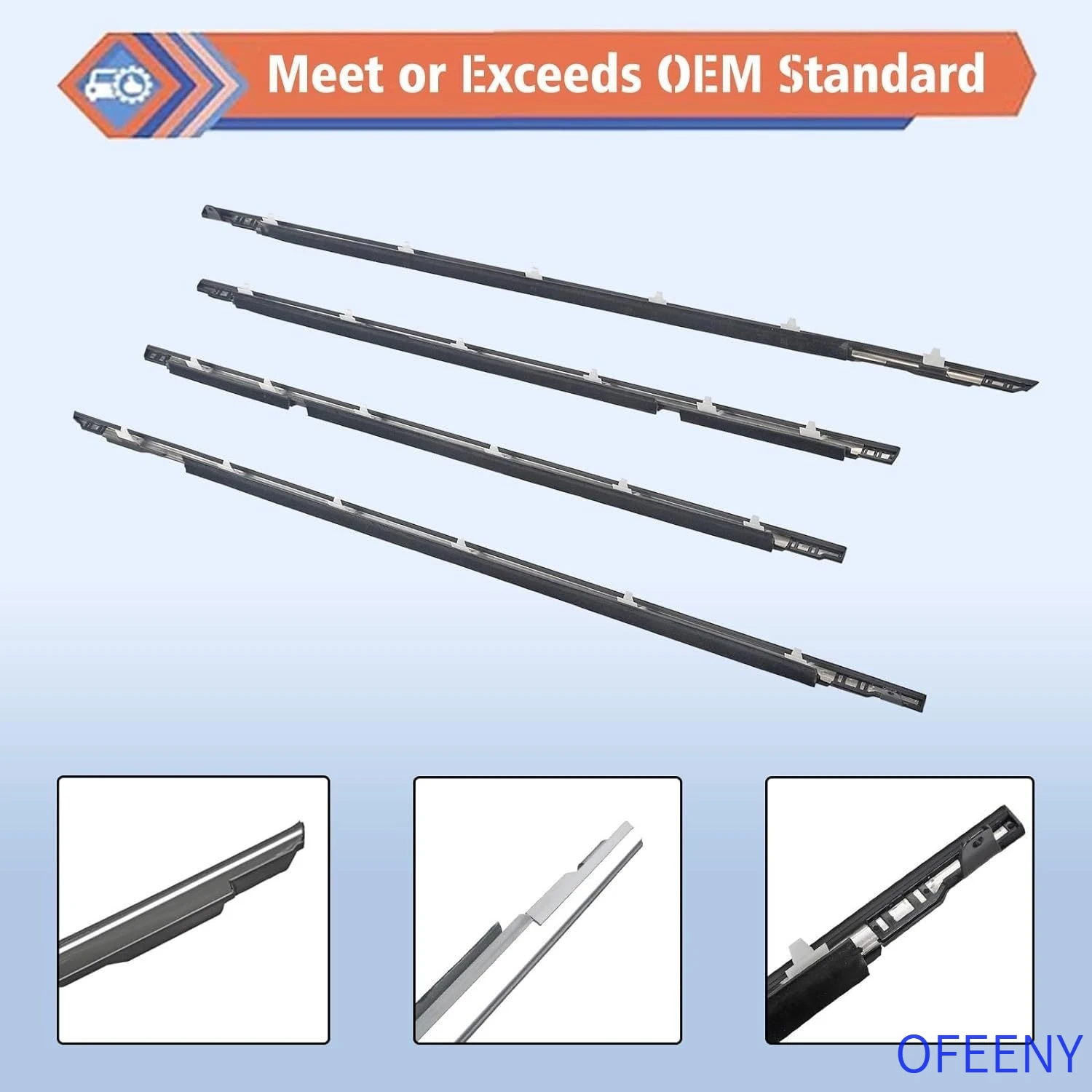 

OFEENY 75710-60021 Door Window Outer Weatherstrip for Toyota Land Cruiser LX450 LC80 FZJ80 Sealing Strip