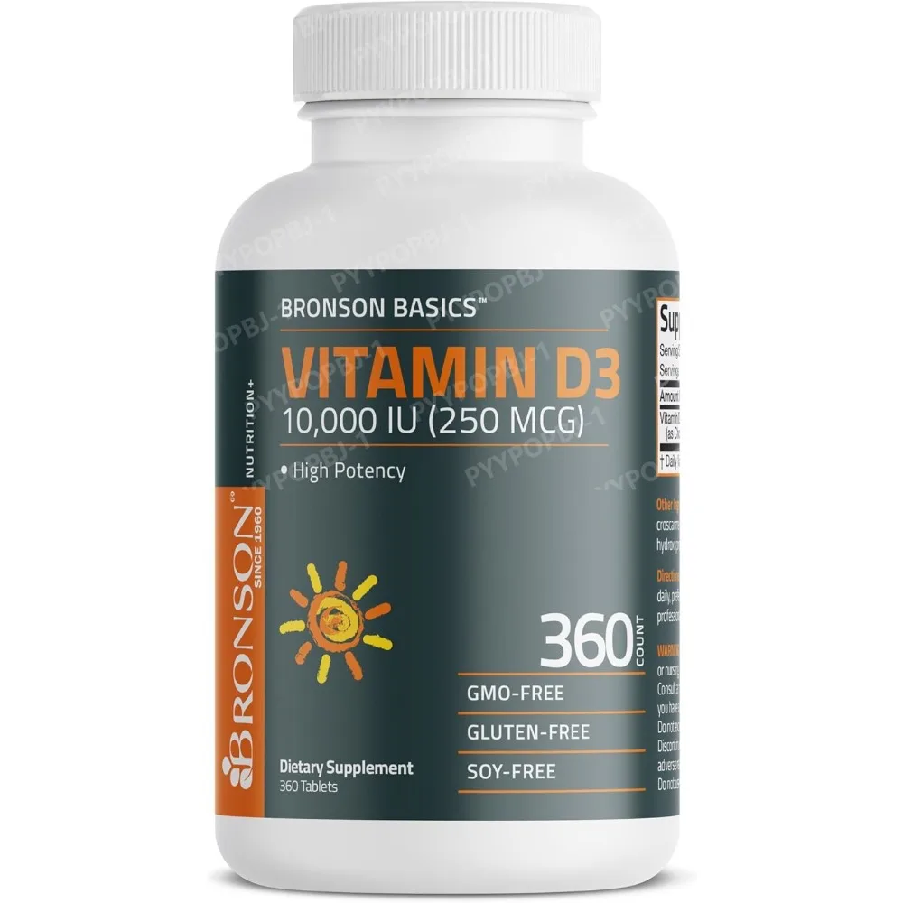 

Bronson Vitamin D3 10000iu 250mcg 1 Year Supply for Healthy Muscle Function and Immune Support Non GMO 360 Tablets