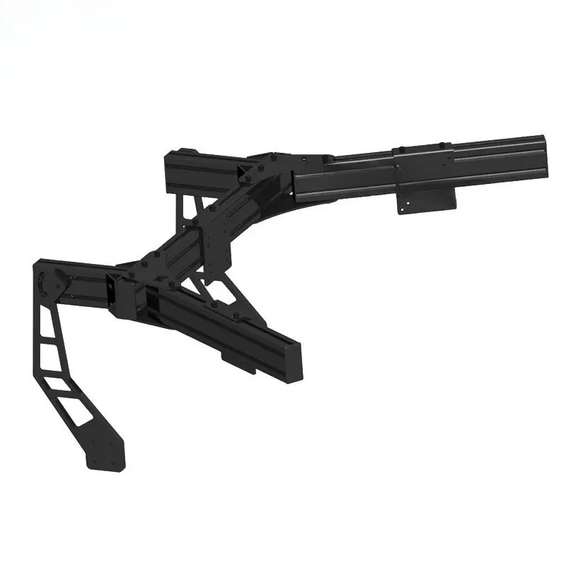 Custom DIY Adjustable 3 TV Mount Arm Bracket Triple Stand for Sim Rig with Aluminum Profile Racing Simulator