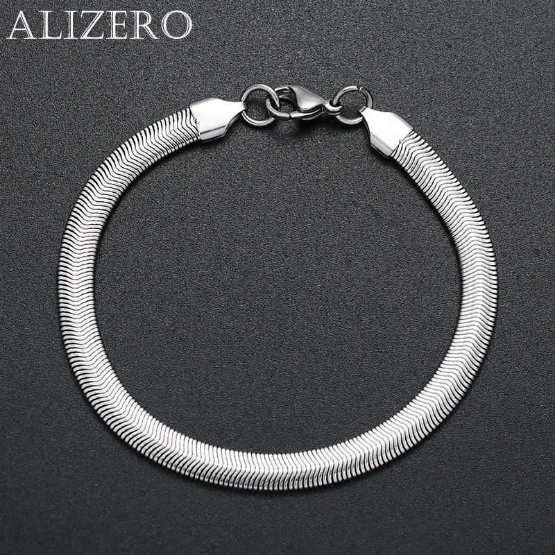 

Hot Sale Width 6mm 925 Sterling Silver Snake Chain Bracelet Fashion Link Bracelet For Men and Women Drop Shipping