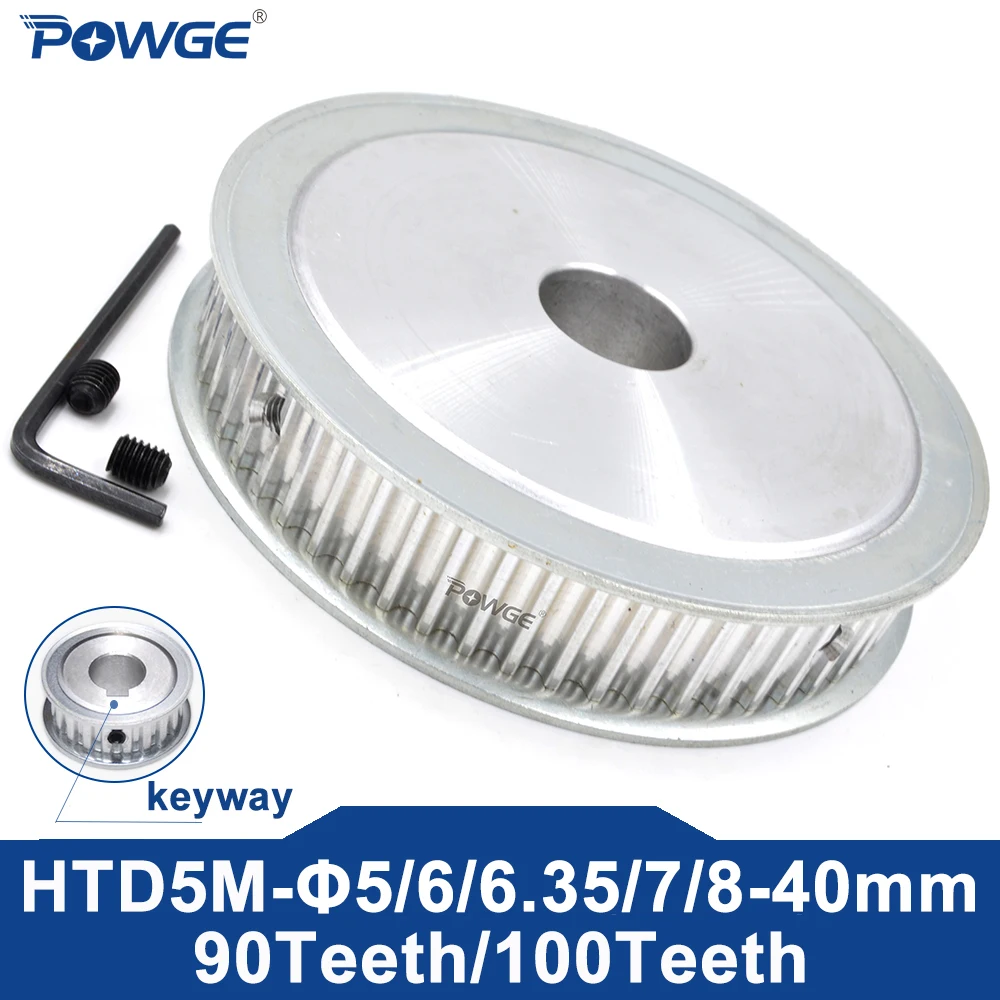 POWGE 90 100 teeth HTD 5M Timing Pulley Bore 10/12/14/15/16/17/18/19/20/25/30/35/40mm for HTD5M belt width 15/20/25mm 90T 100T