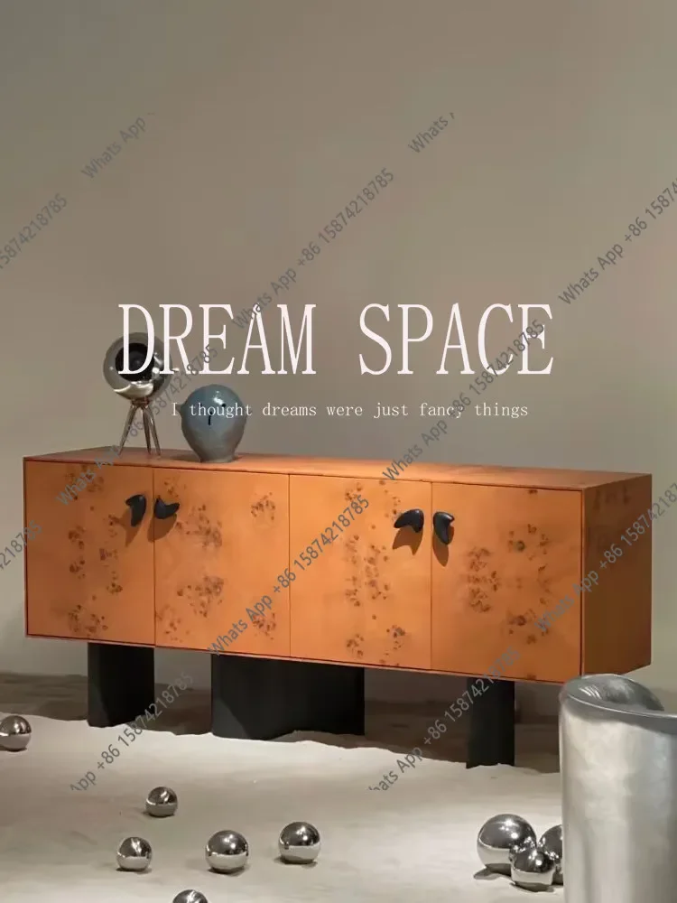 V Designer Geometric Modeling Solid Wood TV Cabinet Medieval Tree Tumor Sticker Skin Storage Side Cabinet Floor Cabinet