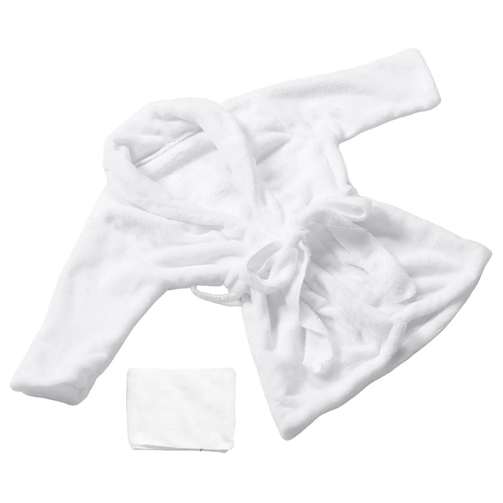 1Set Children Bathrobe Thick Coral Fleece Hooded Robe Elastic Waist Winter Nightwear Toddler Bath Time Warm Robe