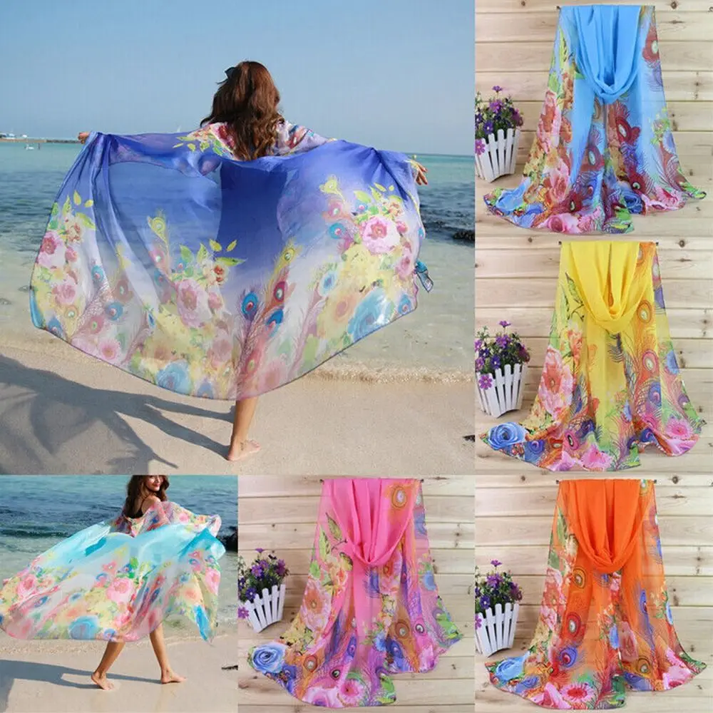 Xaile Hijab Chiffon para senhoras, cabeça, sarong de praia, cachecol de seda verão, novo